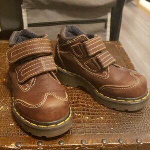 Dr. Martens Brown Kids Boots with Velcro